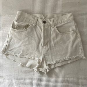 Pre-Loved Brandy Melville White Jean Shorts in Size Small